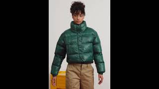 HELLY HANSEN CROPPED PUFFER Winter Jacket Shiny Glossy Darkest Spruce Green Women  Zalando [upl. by Cuttler310]