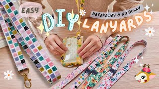 DIY breakaway and no bulky Lanyard  Easy 5 minutes sewing project Free Patterns  HappyRendear [upl. by Neysa]