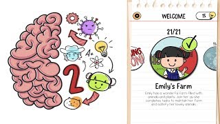 Brain Test 2 Tricky Stories EMILYS FARM Level 121 Walkthrough [upl. by Hartzke]