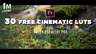 30 FREE Cinematic Luts  Color Grading  How to apply Luts in Adobe Premiere Pro [upl. by Jasun]