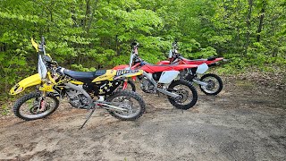 FIRST TIME RIDING IN WOOD TRAIL  EXPLORING SIMCOE COUNTY ON CANADA PART1 RMZ450  CRF250R  XR400 [upl. by Ykcub]