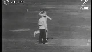 AUSTRALIA Australian bowler Lindwall falls foul of the noball rule 1948 [upl. by Ybrek]