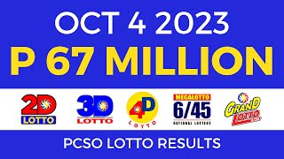 Lotto Result October 4 2023 9pm PCSO [upl. by Latif]