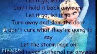 Let it go  Disney Frozen Lyrics  Karaoke [upl. by Ecirahc933]