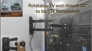 Rotatable TV wall mount Caprigo TV wall mount full review  tv wall mount installation [upl. by Engud]