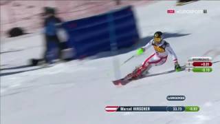 Marcel Hirscher  St Moritz WM Slalom 1st run [upl. by Scrogan100]