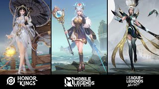 Odette Janna Da Qiao  Skin Comparison  Mobile Legends VS Honor Of Kings VS Wildrift [upl. by Anoiek]