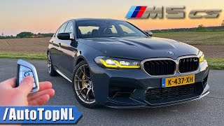 BMW M5 CS  REVIEW on AUTOBAHN NO SPEED LIMIT by AutoTopNL [upl. by Anirba]