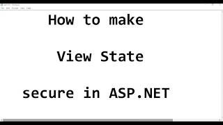 How to make ViewState secure in aspnet [upl. by Cerellia]