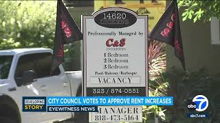 LA City Council approves rent hikes of up to 6 in 2024 [upl. by Snowman]