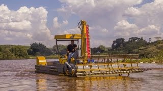 Equipamento máquina flutuante de retirada e dragagem de plantas aquáticas [upl. by Lihka]