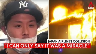 Passengers on board burning Japan Airlines plane share experience [upl. by Dorrej950]