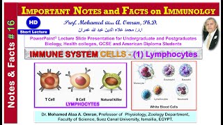 IMPORTANT NOTES and FACTS on IMMUNOLGY  Immune System Cells 1 Lymphocytes [upl. by Giwdul]