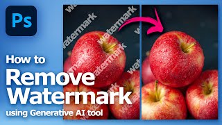 How to Remove Watermark in Photoshop using AI Tool Generative Fill [upl. by Arym22]