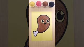 Sand painting meat art sandart shorts kidscoloring [upl. by Leahcimaj]