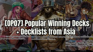 OP07 3 more Popular Winning Decks  Bonney Lucci amp BY Luffy  Decklists from Asia One Piece TCG [upl. by Marigolde]