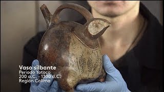 Música en el Museo del Oro  Vasos silbantes Calima [upl. by Htiffirg]