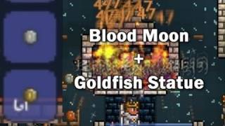 Terraria  Blood Moon Goldfish farm and Blueprints Request [upl. by Fonzie]