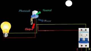 Photocell Sensor Wiring Connection  Automatic Street Light Switch [upl. by Euqirdor]