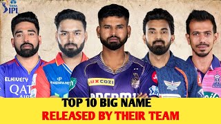 TOP 10 Big Name Released By Their Team  IPL 2025  Cric18 [upl. by Slocum]