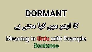 Meaning of Dormant in Urduhindi  Dormant ka matlab kia hota ha [upl. by Merline]