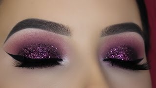 Purple Mauve Glitter Eye Makeup Tutorial [upl. by Khorma]