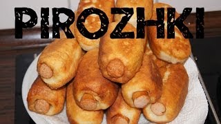 Pirozhki mit WürstchenЖареные пирожки с сосиками Pirozhki with sausages russian food [upl. by Schaper295]