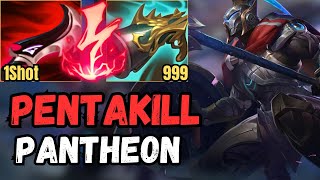 Wild Rift Pantheon Jungle  15KILL amp PENTAKILL FULL Damage PANTHEON BUILD RUNES [upl. by Ardnahc]