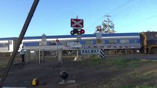 6AM8 Overland passing Anakie Road Crossing With My westinghouse hybrid bell ringing [upl. by Eshman]