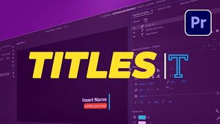 How to Create Titles in Adobe Premiere Pro [upl. by Romona]