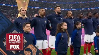 France amp Moroccos walkouts and National Anthems ahead of semifinals matchup at 2022 FIFA World Cup [upl. by Aslam]