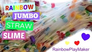 JUMBO STRAW SLIME DIY THE CRUNCHIEST SLIME EVER ❤ ASMR ❤ Most Satisfying Slime [upl. by Notlil]