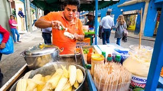 Street Food in Oaxaca  CHEESE CORN CHAMPION and Mexican Meat Alley Tour in Mexico [upl. by Ainoda]