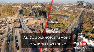 Aleja Solidarności remont  S7 Widoma wiadukt [upl. by Okoyk73]