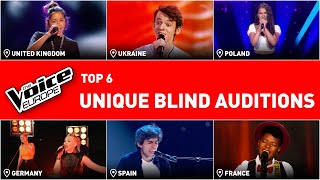 The MOST UNIQUE Blind Auditions in The Voice  TOP 6 [upl. by Koorb]