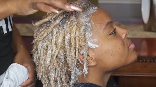 Coloring virgin locs blonde and red DETAILED TUTORIAL [upl. by Dougherty]