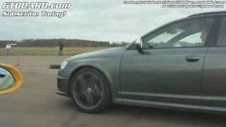 1080p Audi RS6 Avant vs Lamborghini Gallardo EGear 500 HP [upl. by Dymphia464]