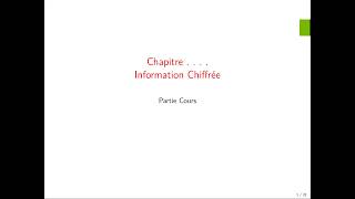 Information chiffrée Partie 1 [upl. by Malony630]