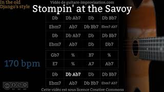 Stompin at the Savoy 170 bpm  Gypsy jazz Backing track  Jazz manouche [upl. by Magdaia]