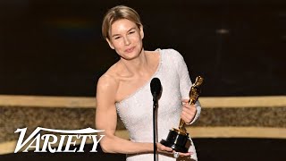 Renée Zellweger Wins Best Actress at the Oscars  Full Backstage Interview [upl. by Vedette728]