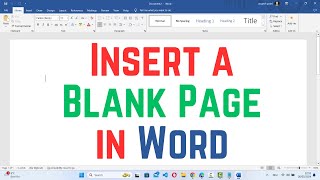 How to Insert a Blank Page in Word  Add Blank Page  Add New Page [upl. by Nesila203]