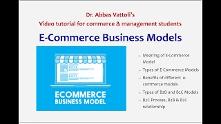 ECommerce Business Models Video tutorial [upl. by Coheman]