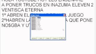 PONER CHEATS INAZUMA ELEVEN 2 VENTISCA ETERNA Y ALGUNOS CHEATS DE PASO [upl. by Sirap]