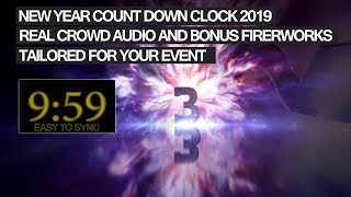 NEW YEAR COUNTDOWN 2021 10 min TIMER with crowd audio [upl. by Atinihc]