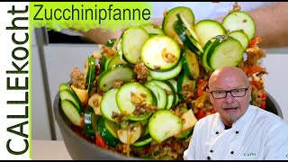 Zucchinipfanne schnell amp lecker mit Hackfleisch selber machen  Rezept [upl. by Niowtna]