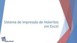 Holerite em Excel 3 0 Sistema de holerite Excel [upl. by Eeram]