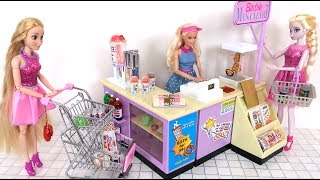 Barbie Mini Mart Grocery Store Supermarket Unboxing دمية باربي ميني مارت Supermercado boneca Barbie [upl. by Lachlan]