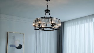 Round Modern Rustic Crystal Chandelier  Sofary Lighting [upl. by Ntsud617]