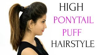 High Ponytail With Puff Hairstyle amp 5 More Everyday Heatless Hairstyles  ANAYSA [upl. by Augusta]