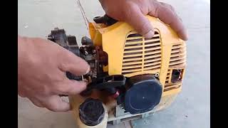 brush cutter startinghow to atart two stroke engine of brush cutter [upl. by Seidel748]